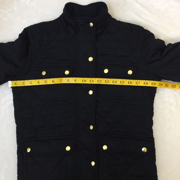 J Crew Quilted Jacket Black with Gold Hardware S - Picture 2 of 8